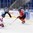 SOCHI, RUSSIA - APRIL 25: Czech Republic's Filip Pyrochta #16 blocks a passing lane from Canada's Laurent Dauphin #21 during quarterfinal action 2013 IIHF Ice Hockey U18 World Championship. (Photo by Matthew Murnaghan/HHOF-IIHF Images)